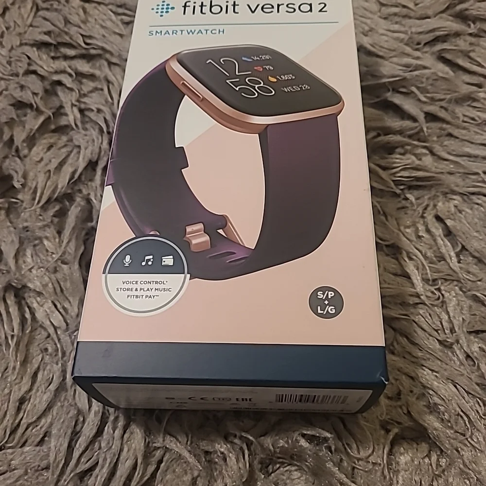 Fitbit Versa 2 Smartwatch - Black and Rose Gold BOX OnLY